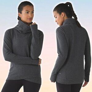 LULULEMON On The Double Pullover Size 4 Heathered Dark Grey